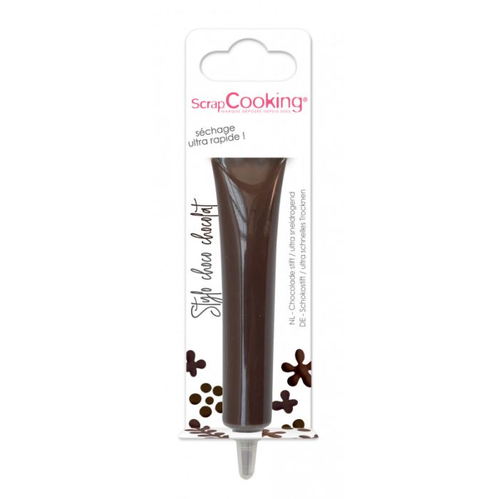Stylo de glaçage chocolat ScrapCooking - Blanc - 25 g - Chocolat
